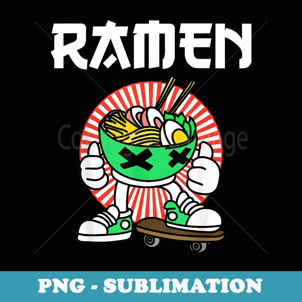 Cute Ramen Skater Kawaii Anime Skateboard Lover ns - Creative Sublimation PNG Download