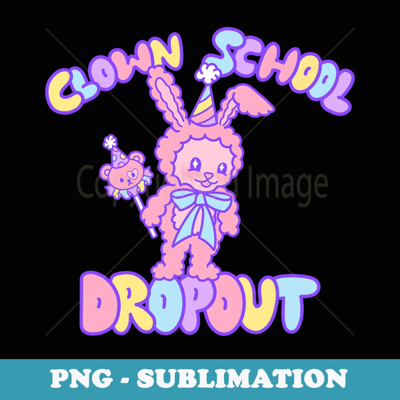 Pastel Clowncore Pastel Goth Vintage Baby Animals Bunny - Artistic Sublimation Digital File