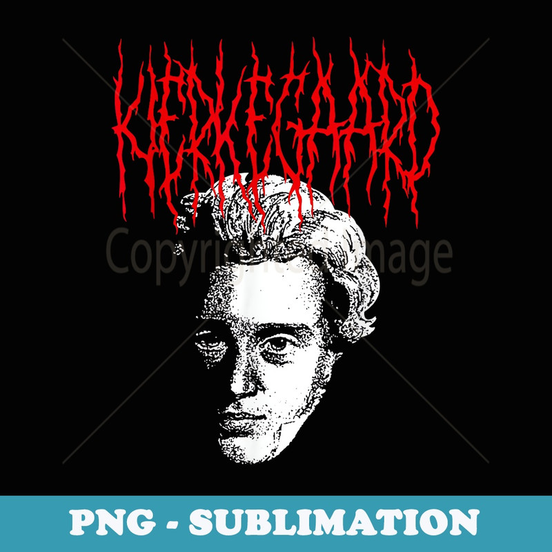 Soren Kierkegaard Death-Metal Style Philosophy Design - Premium PNG Sublimation File