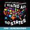 I Visited All 50 States US Map Travel Challenge - Unique Sublimation PNG Download
