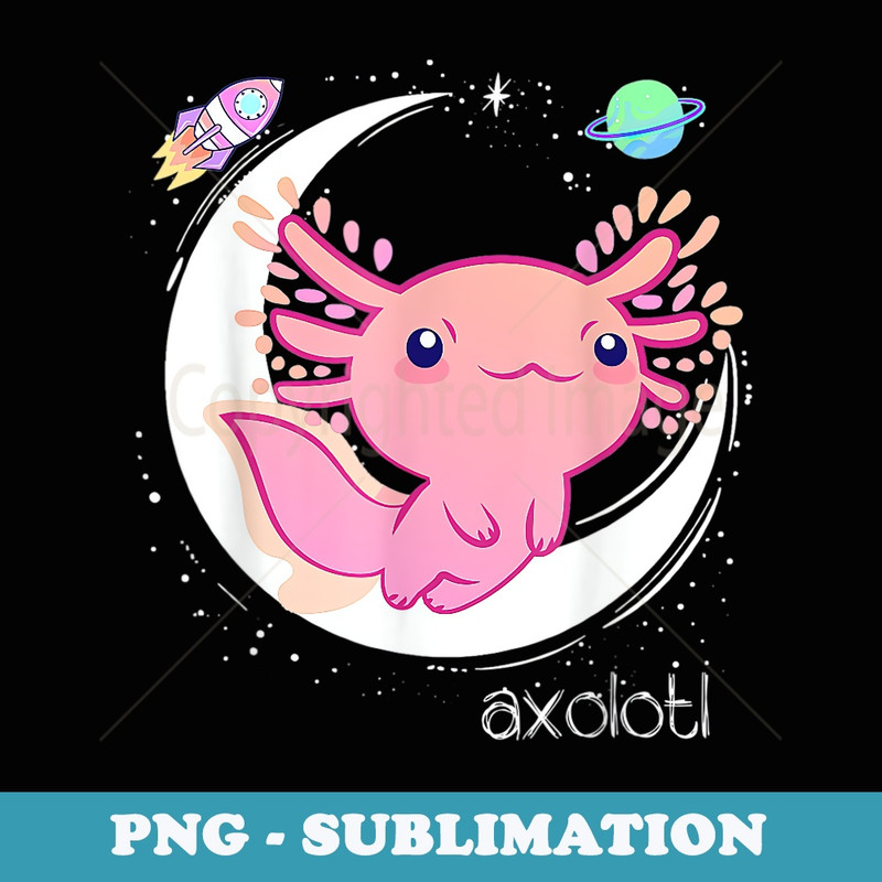 Space Axolotl Kawaii Pastel Goth Japan Anime - Sublimation PNG File