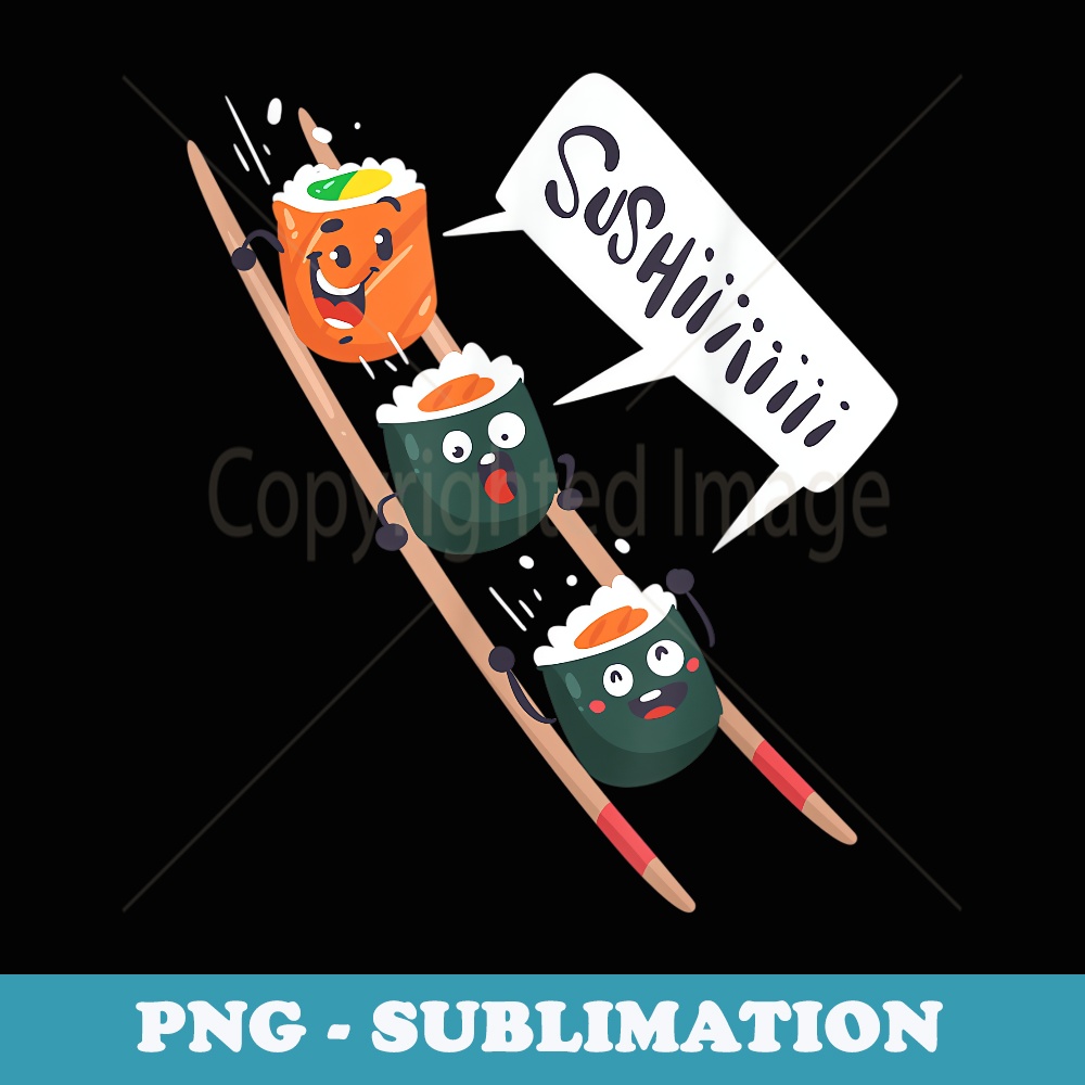 Funny Sushi Anime Kawaii Set Japanese Food Lover - Vintage Sublimation PNG Download
