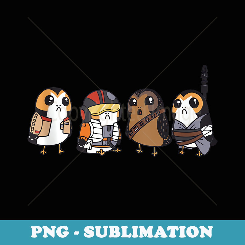 Star Wars Cute Porgs Dressed As Characters Portrait - Sublimation PNG File