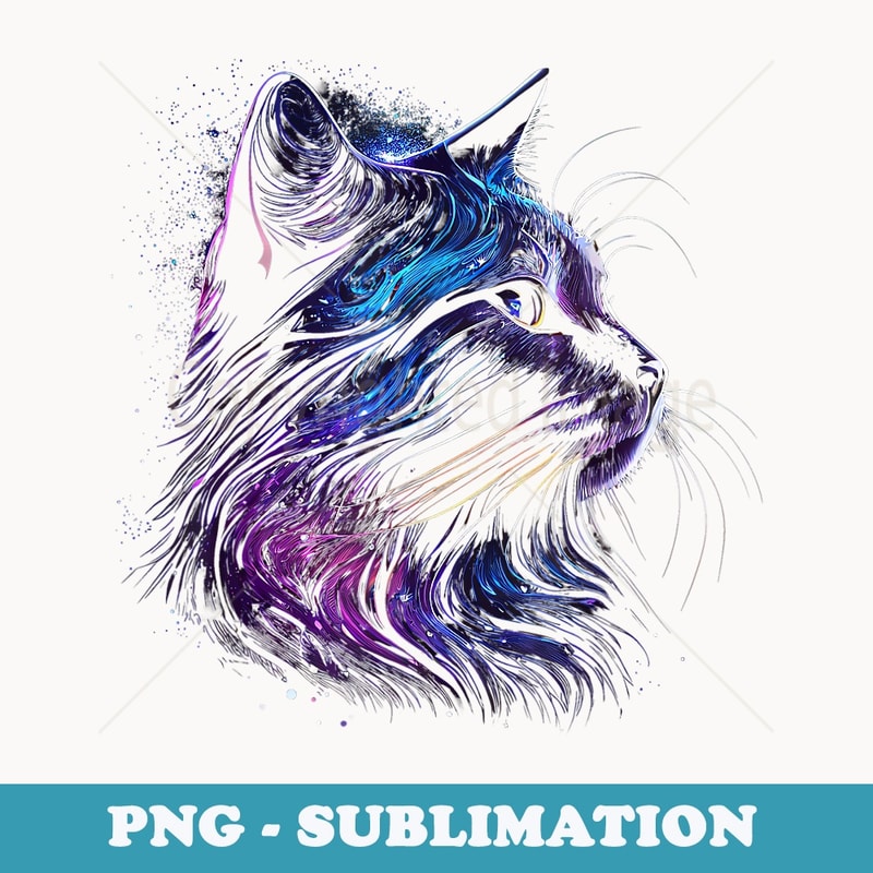 Astronaut Cat or Funny Space Cat on Galaxy Cat Lover - Digital Sublimation Download File