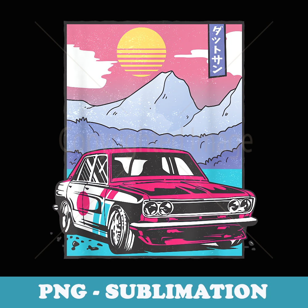 Japanese vintage drifting race car racer - Elegant Sublimation PNG Download