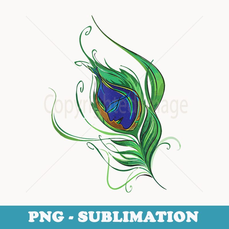 Artistic Peacock Feather Lord Krishna - Sublimation PNG File