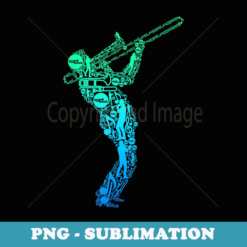 Trombone Trombonist Jazz Musician Men Boys - Retro PNG Sublimation Digital Download