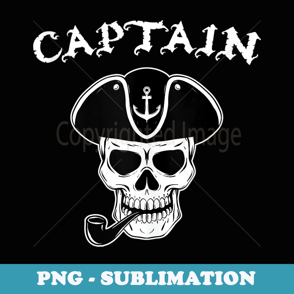 Pirate Captain Nautical Skull Love Sailing - Elegant Sublimation PNG Download