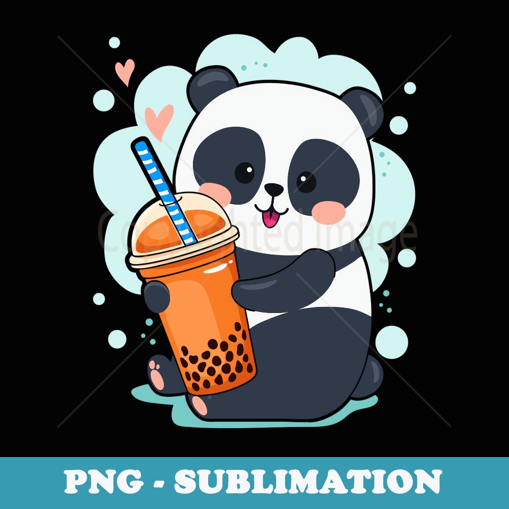 Kawaii Panda Anime Boba Drink Bubble Tea Tapioca - Sublimation PNG File