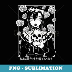 goth girl skull gothic anime aesthetic horror - premium png sublimation file