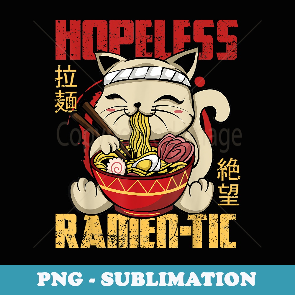 Ramen Cat Romantic Ramic Funny - Special Edition Sublimation PNG File
