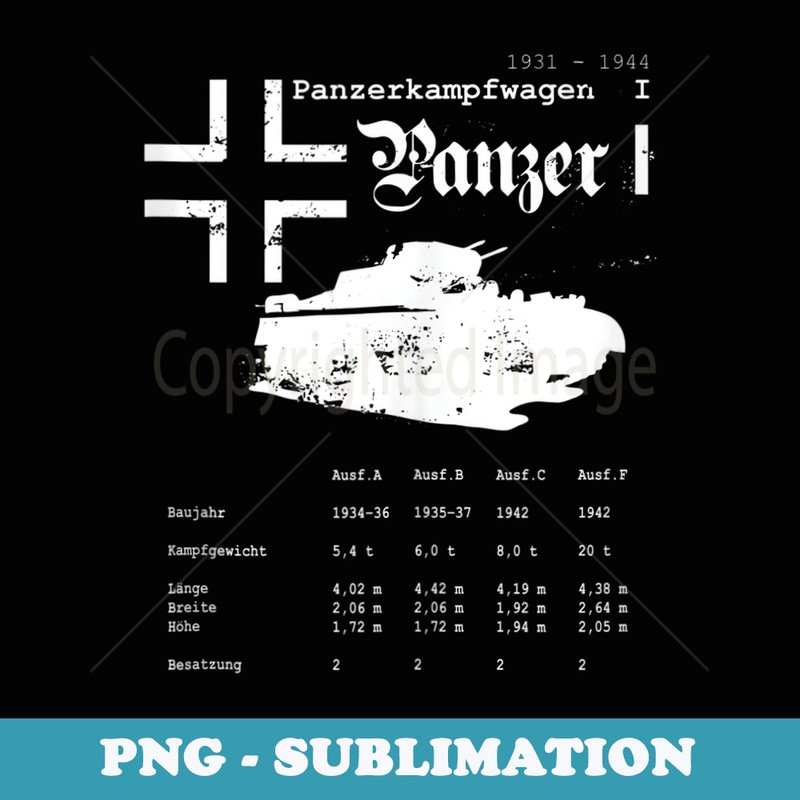 Tank Panzer 1 PzKpfw I Panzerkampfwagen Wehrmacht Cross WWII - Artistic Sublimation Digital File