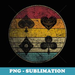 poker cards game vintage retro style distressed - instant sublimation digital download