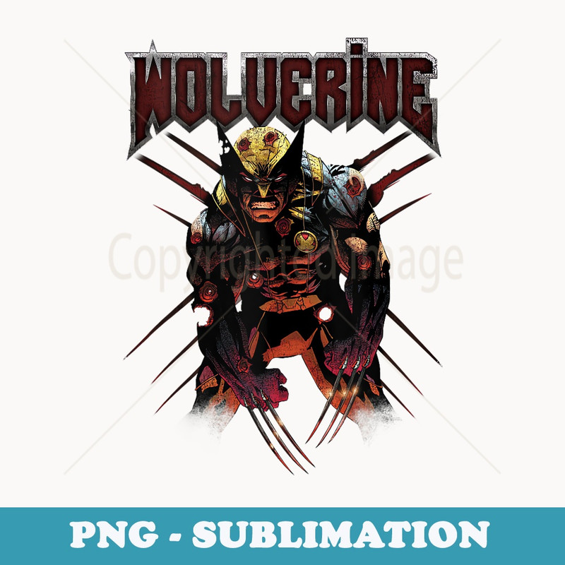 Marvel Wolverine Wounded Claw Mark Portrait - Premium Sublimation Digital Download