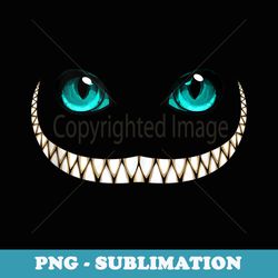 crazy cat halloween floating grinning blue green eyes - sublimation png file