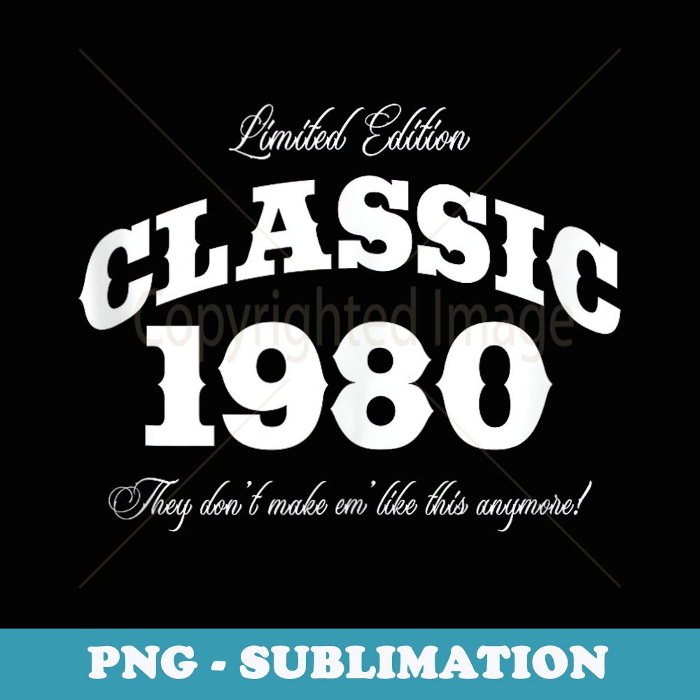 44 Year Old Vintage Classic Car 1980 44th Birthday - Instant Sublimation Digital Download