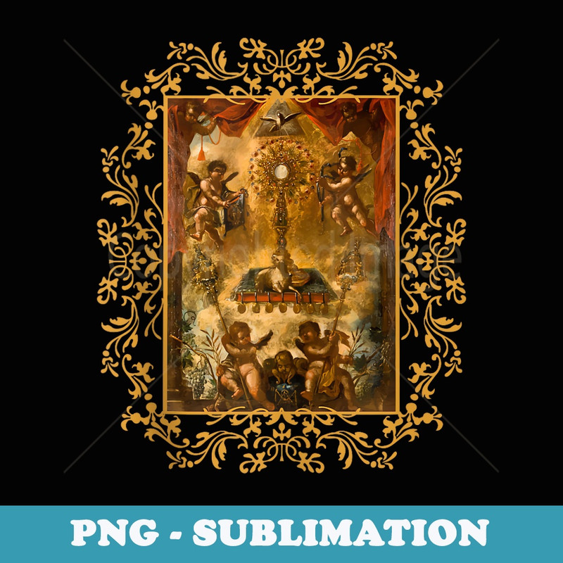 Eucharistic Adoration Pray Monstrance Traditional Latin Mass - Artistic Sublimation Digital File