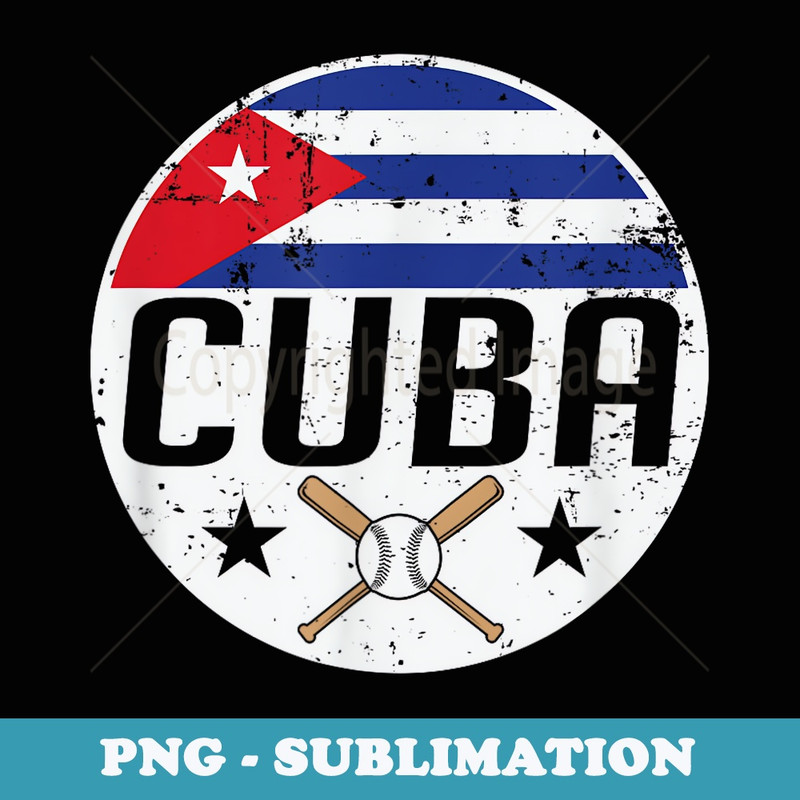 Cuba Baseball Softball Bat Flag Jersey Fan Supporter - Sublimation PNG File