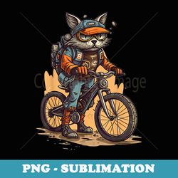 mountain biker cat cyclist biking kitten - elegant sublimation png download