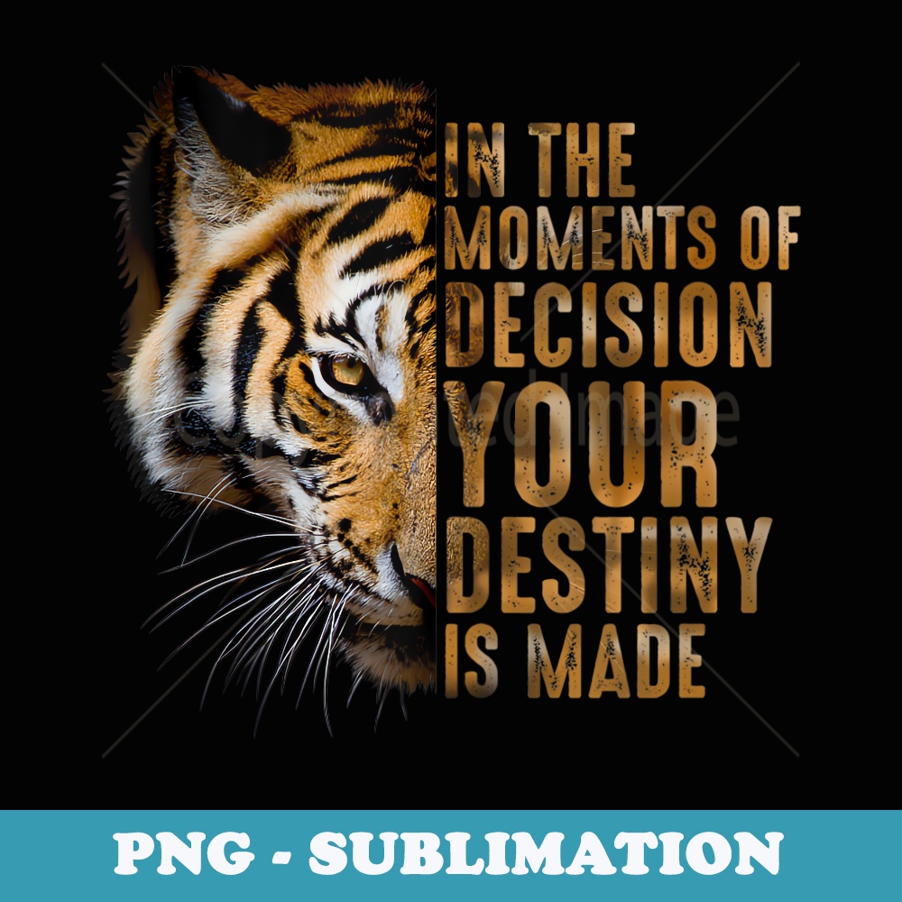 Motivation Success Mindset Quote With Tiger - Signature Sublimation PNG File