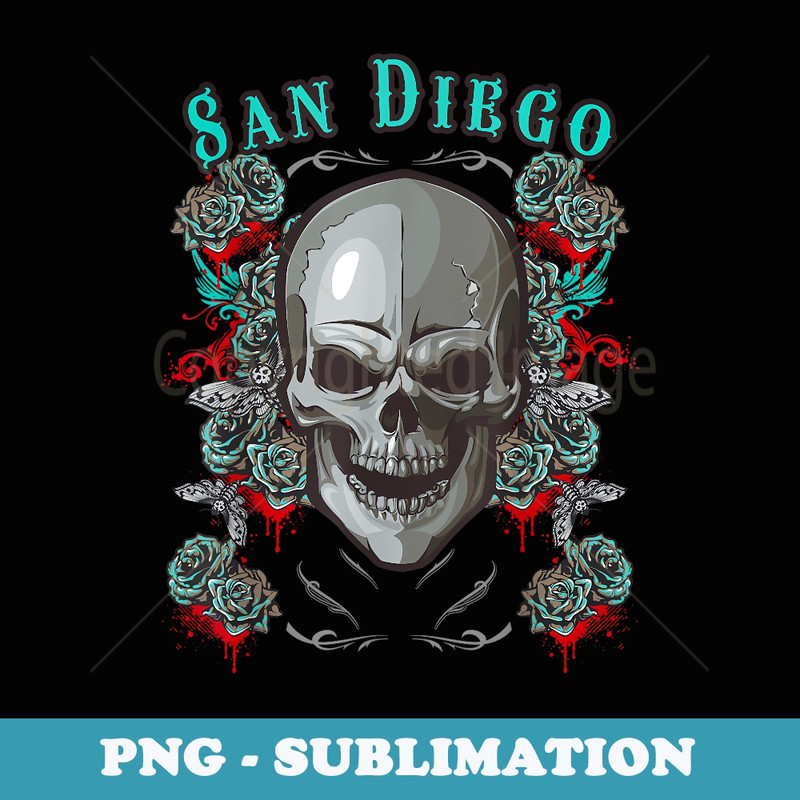 San Diego Skull Pirate Skeleton for bikers - Special Edition Sublimation PNG File