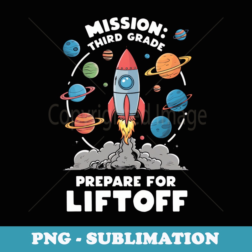 Mission Third Grade Space First Day Of School funny Rocket - Premium Sublimation Digital Download