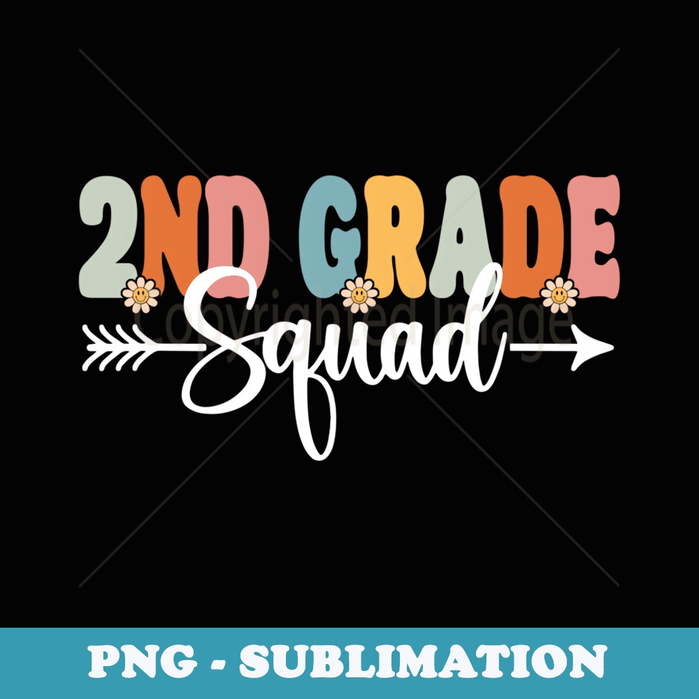 2nd Grade Squad Back To School Teacher 2nd Grade Crew - Vintage Sublimation PNG Download