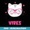 Cute 3rd Grade Vibes Cat Kitten Lover Back To School Girls - Stylish Sublimation Digital Download