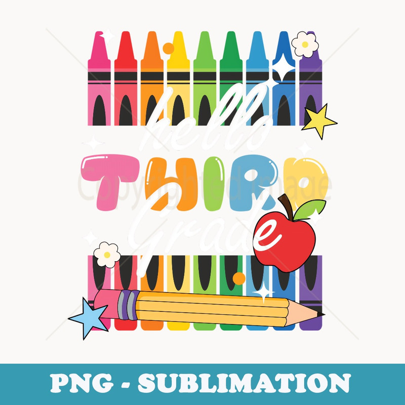Hello Third Grade Team Back to School Boys And Girls - PNG Sublimation Digital Download