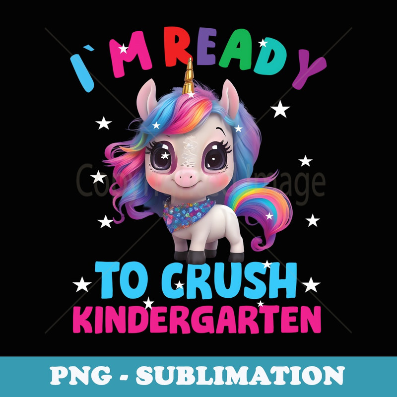 Crush Kindergarten Dabbing Unicorn Back to School Girls - PNG Transparent Sublimation File