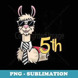 back to school a whole llama learning going on 5th grade - high-resolution png sublimation file