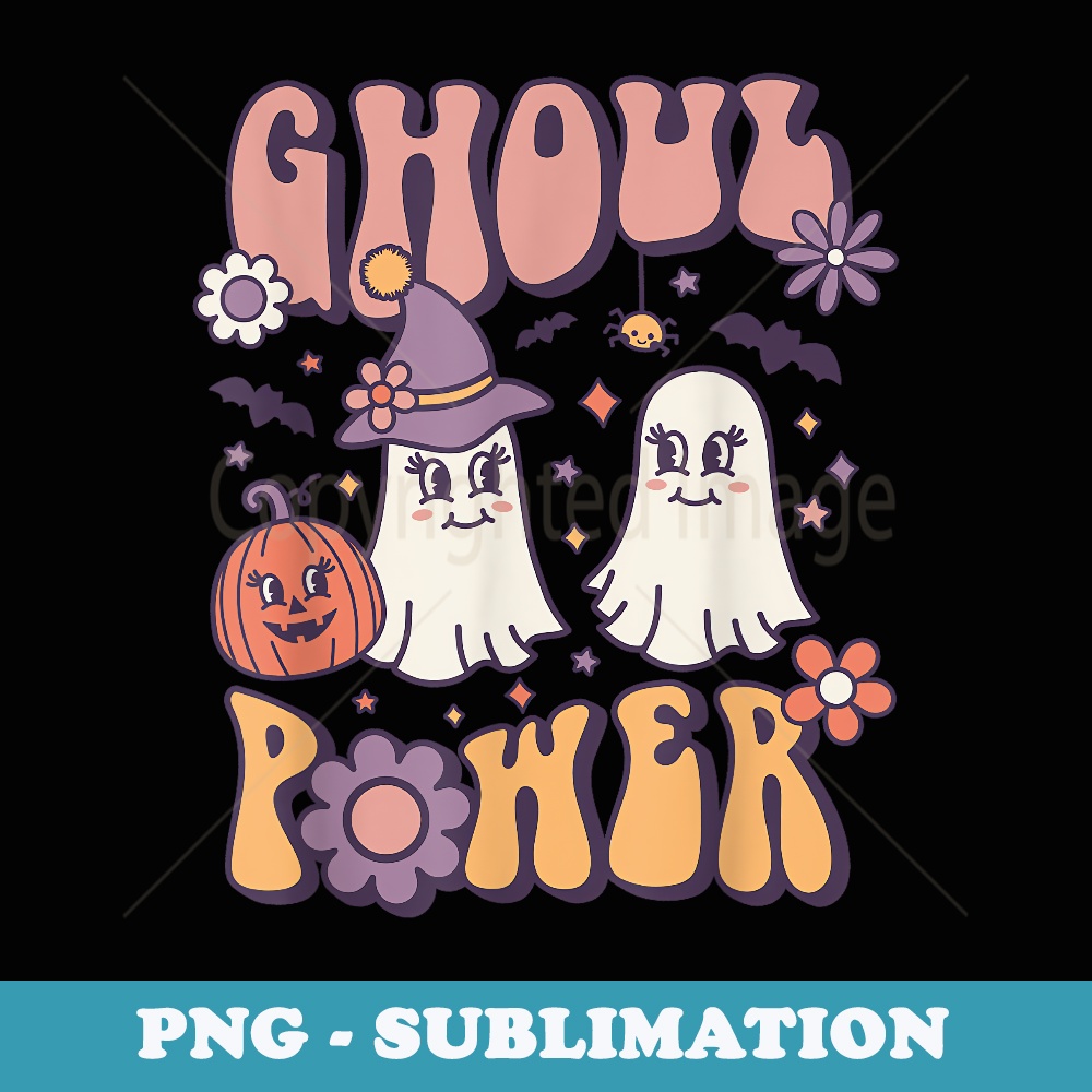 Retro 70s Hippie Ghosts Ghoul Power Halloween - Sublimation Digital Download