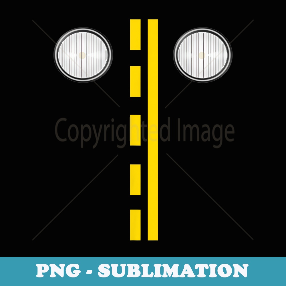 Headlights With Road Markings Funny Halloween Costume - Premium PNG Sublimation File