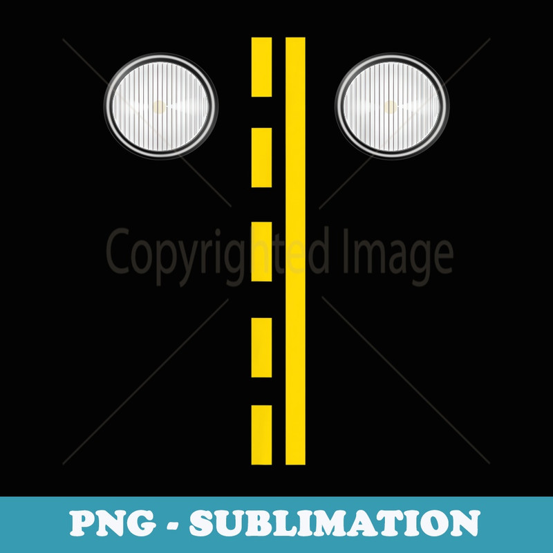 Headlights With Road Markings Funny Halloween Costume - Premium PNG Sublimation File