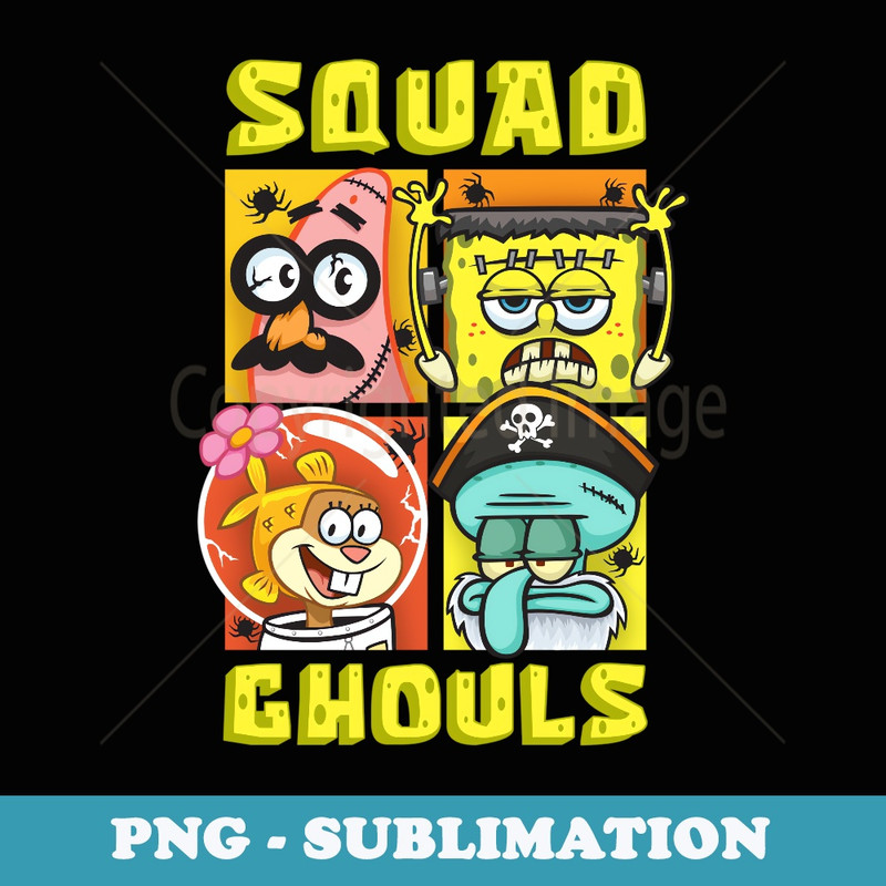 Mademark x SpongeBob SquarePants - SpongeBob Patrick Squidward Sandy Halloween Squad Ghouls Fun - Sublimation Digital Download