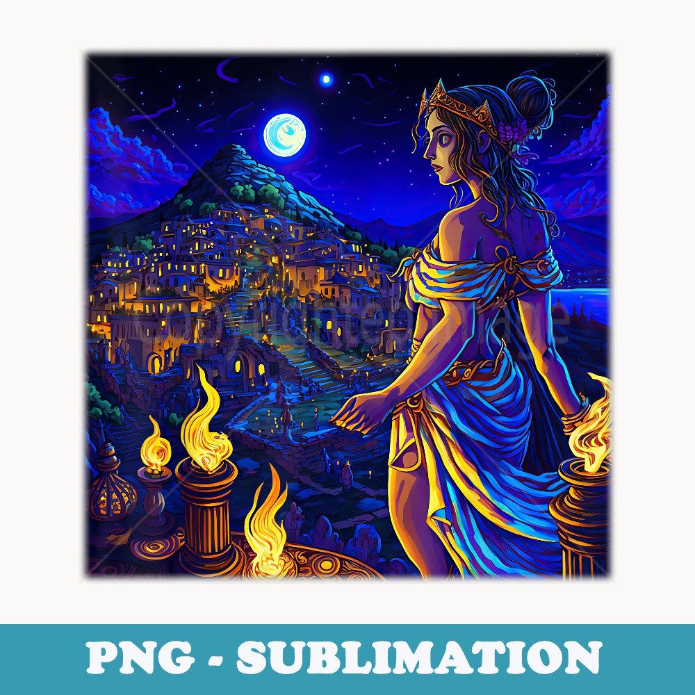 Surrealism Starry Night Hestia Greek Mythology - Premium PNG Sublimation File