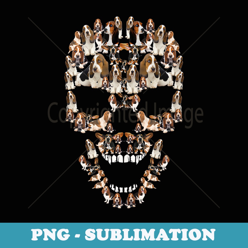 Basset Hound Dog Skull Halloween Costume Dog Lovers - Instant PNG Sublimation Download
