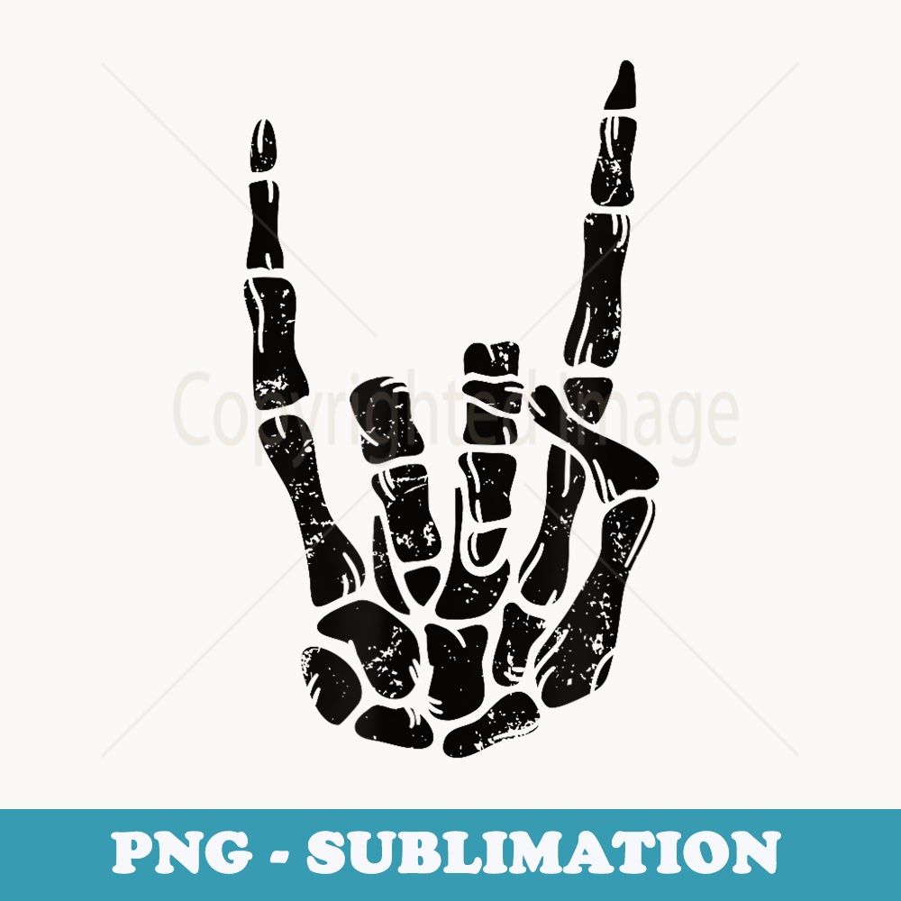 Skeleton Rock Hand Heavy Metal Halloween Devil Horns Hand - Premium Sublimation Digital Download