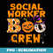 Social Worker Boo Crew Witch Hat Fall Halloween Costume - Elegant Sublimation PNG Download