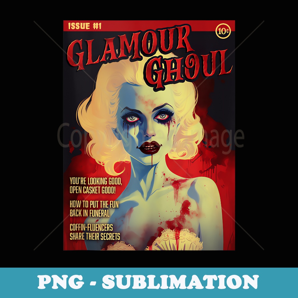 Glamour Ghoul 1950s Horror Comic Cover - High-Resolution PNG Sublimation File