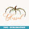Fall Leopard Print Pumpkin Blessed women tee Thanksgiving - Instant PNG Sublimation Download