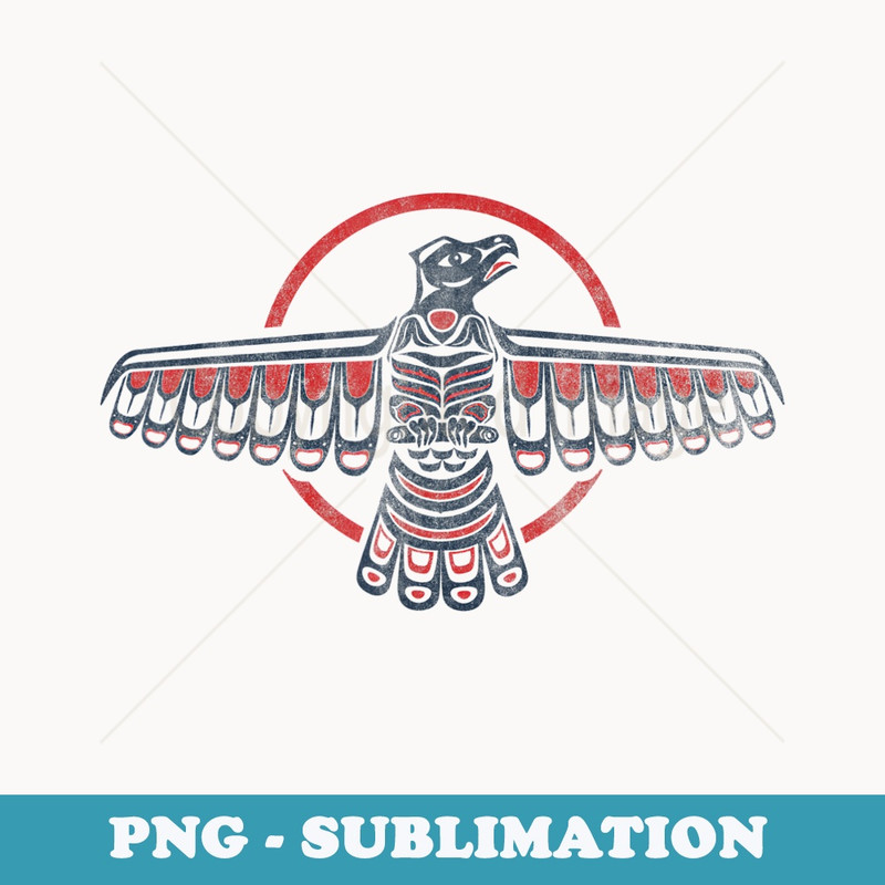 Vintage Retro Totem Thunderbird Camp Graphic - Elegant Sublimation PNG Download