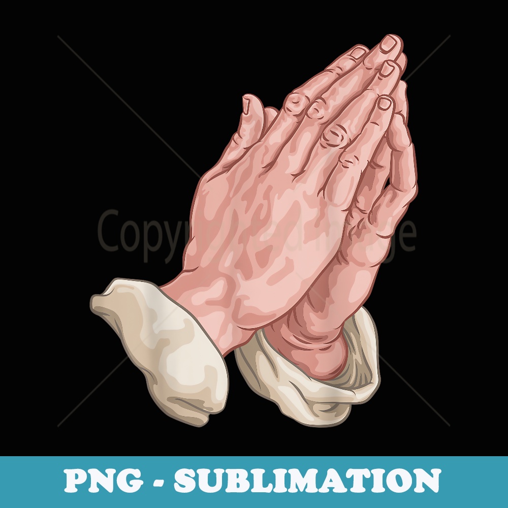 Christian Prayer Praying Hands Design - PNG Transparent Sublimation Design