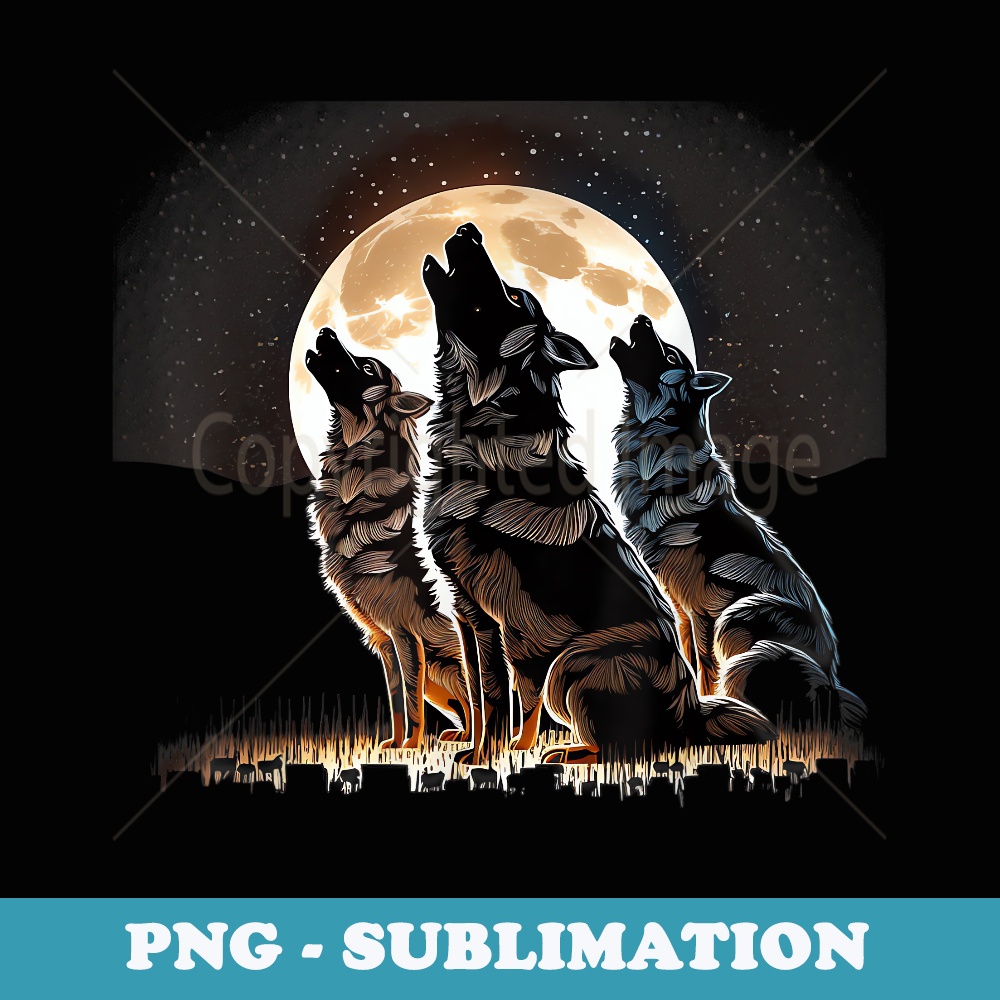 Aesthetic Shiloh Shepherd Dog Howling At Moon - Premium Sublimation Digital Download