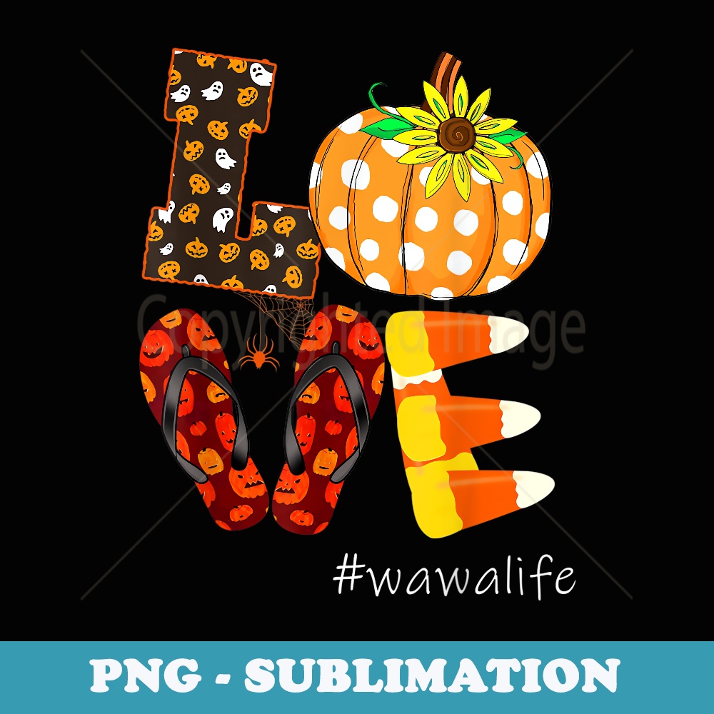 Funny Love wawalife Pumpkin Flip Flops wawa Life Halloween - Professional Sublimation Digital Download