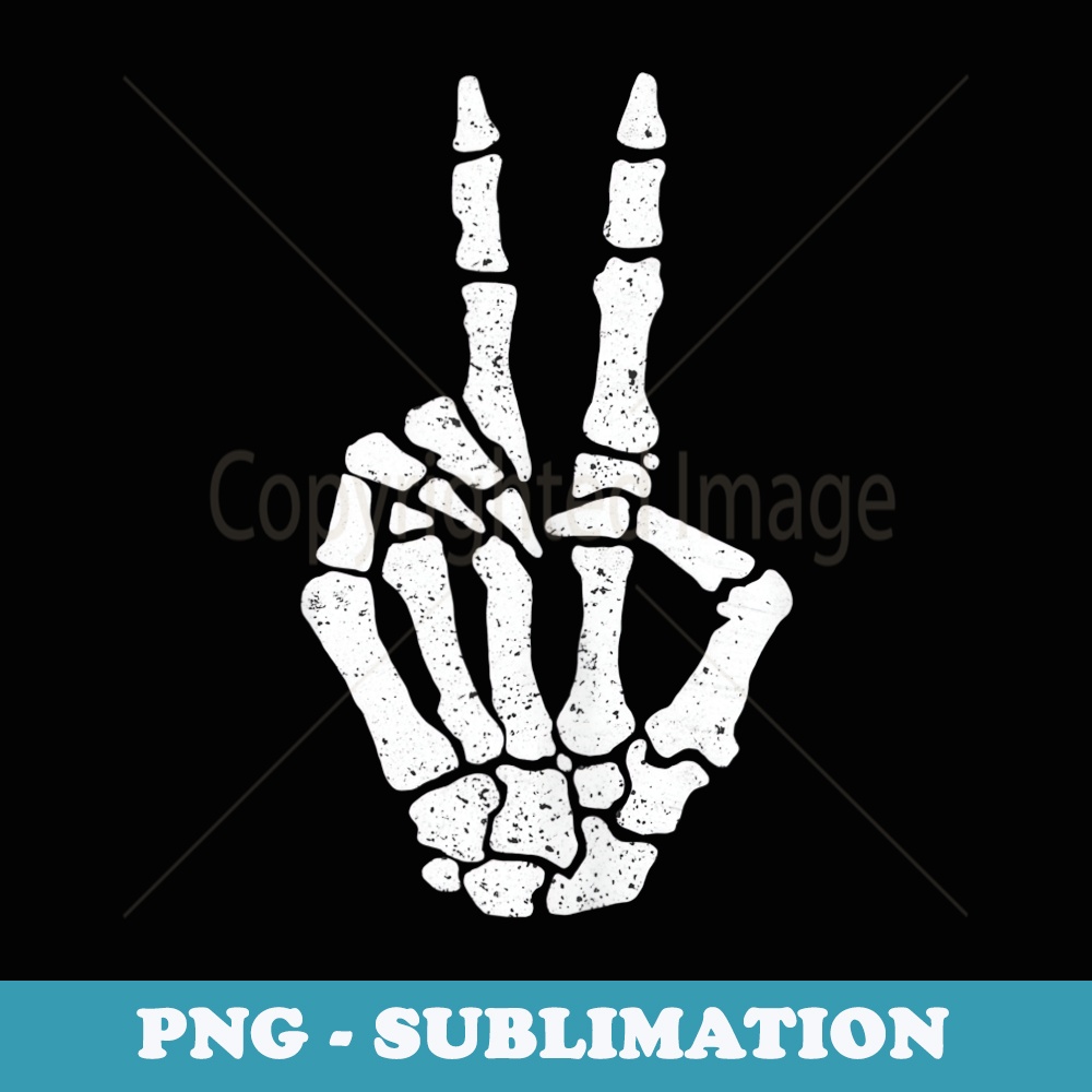 Halloween Skeleton Hand Peace Sign Funny Costume - Premium Sublimation Digital Download