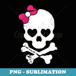 s cute skull and cross bone pink bow tie girls adorable - high-resolution png sublimation file