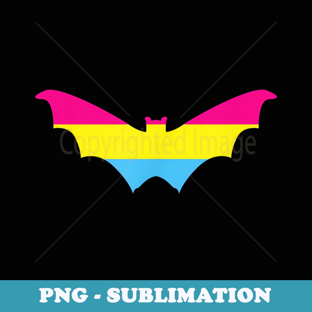 Pansexual Bat Flag Halloween Pride LGBT Nonbinary Pan Boo - Modern Sublimation PNG File