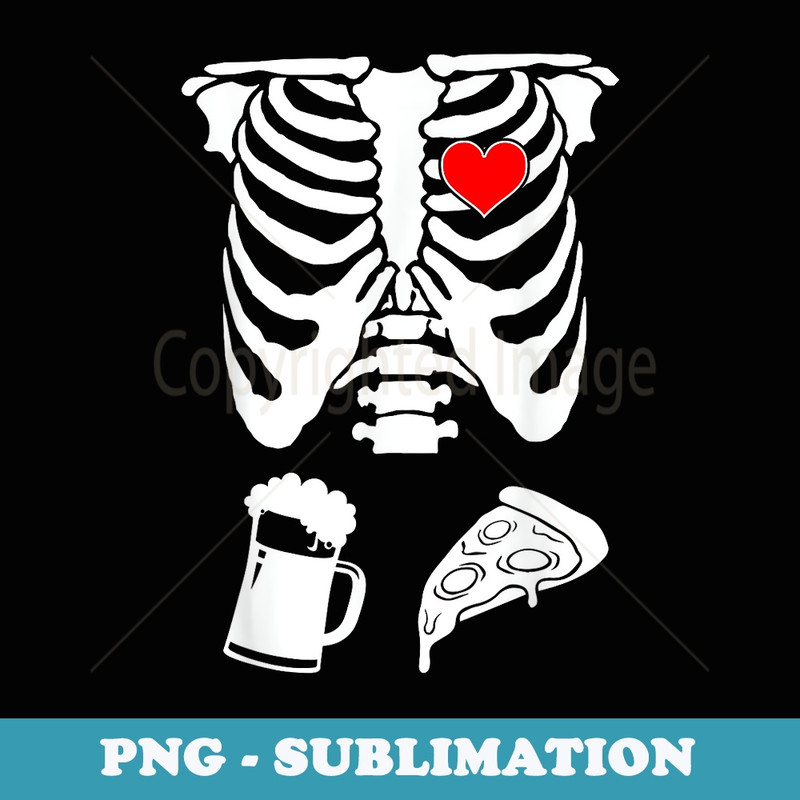 Mens Skeleton Maternity Pizza & Beer Black - Exclusive Sublimation Digital File