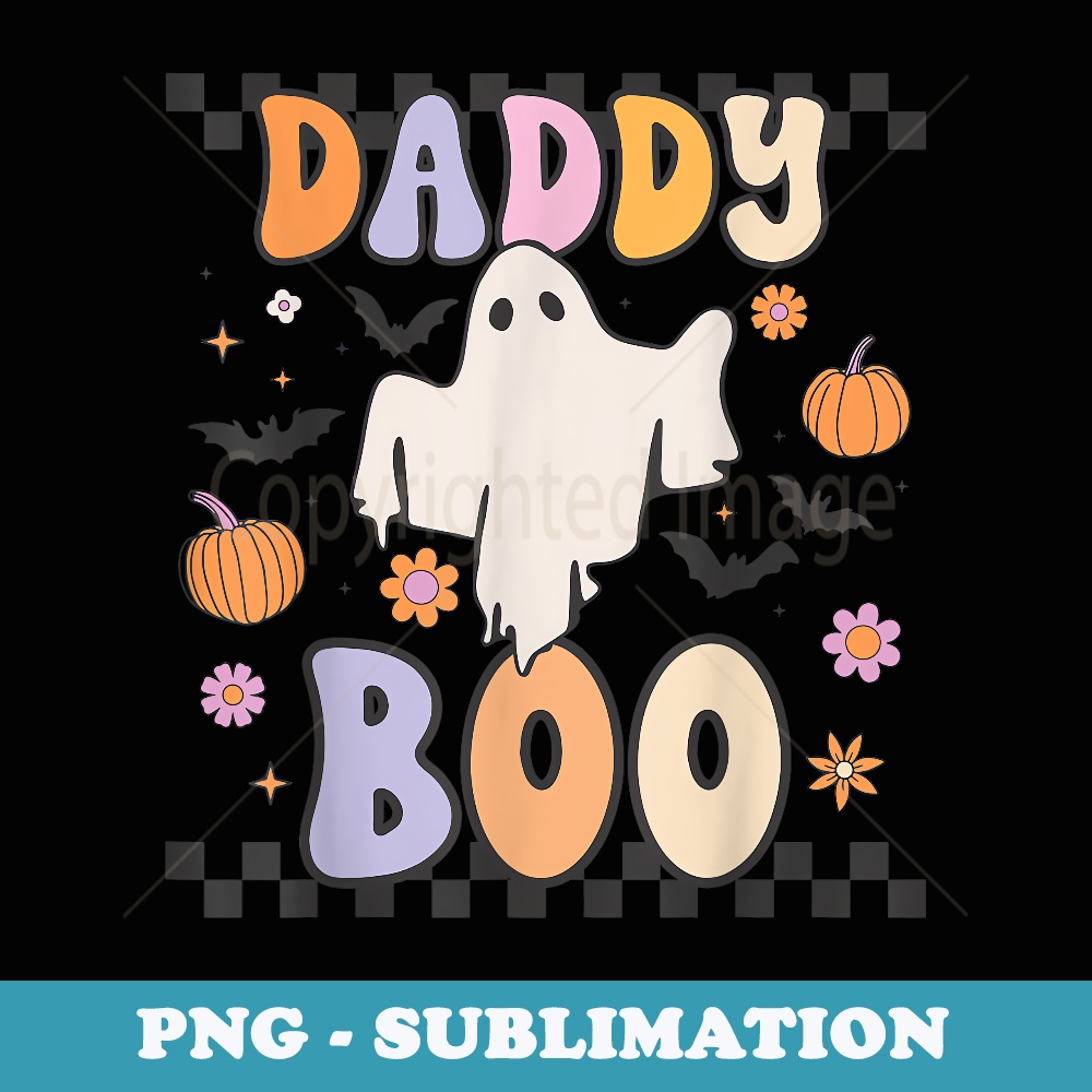 Daddy Boo Cute Retro Groovy Ghost Halloween Family Matching - Exclusive PNG Sublimation Download